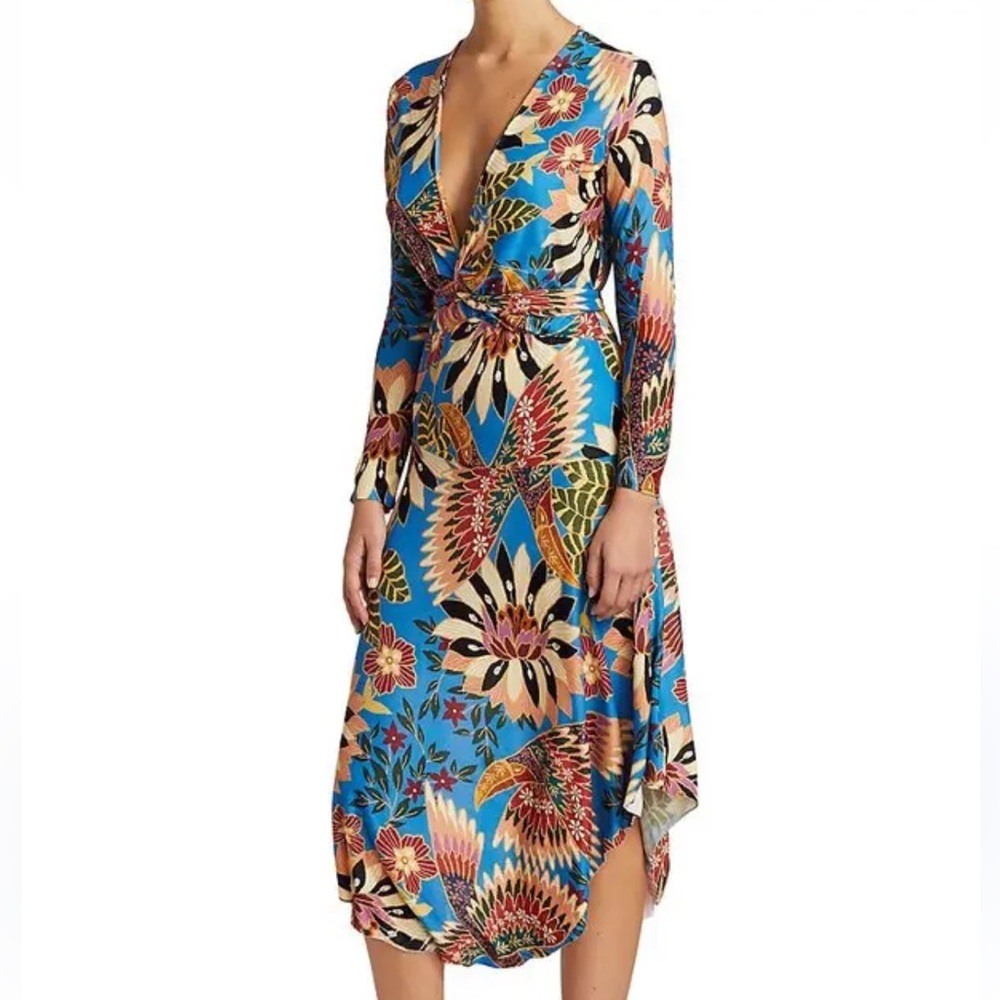 Farm Rio Toucan Jersey Wrap Women’s Dress Small